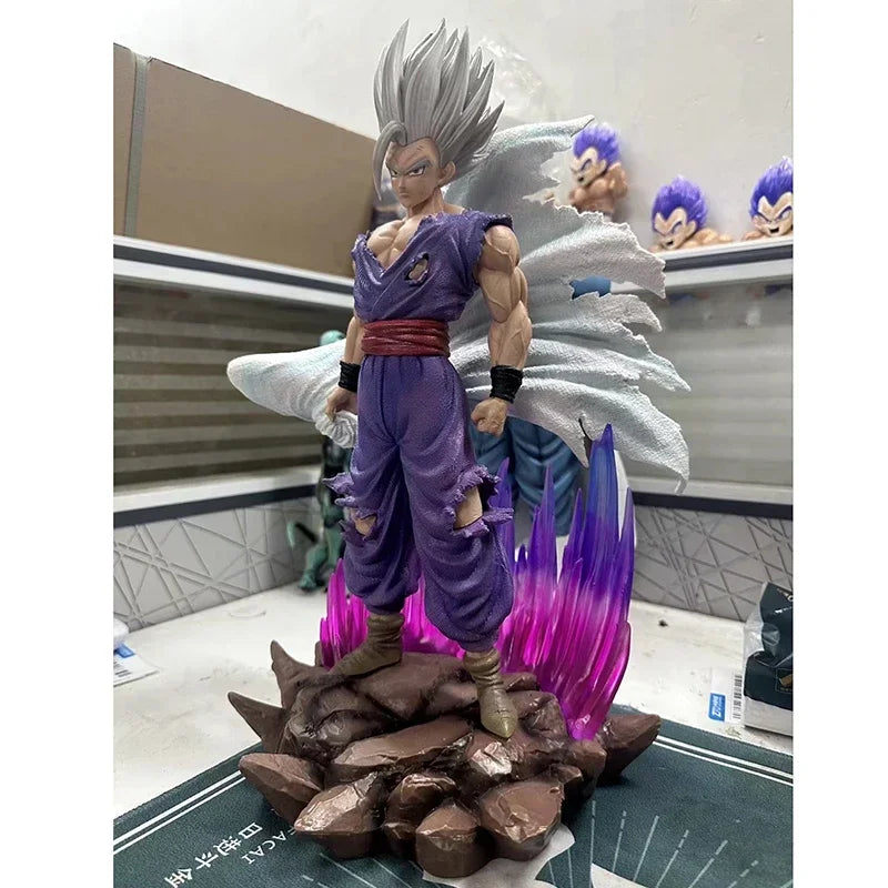 36 cm Anime Umhang Son Gohan Beast Figura Statue Dragon Ball Super Figur GK Weißer Gott Gohan Actionfigur PVC Deko Spielzeug