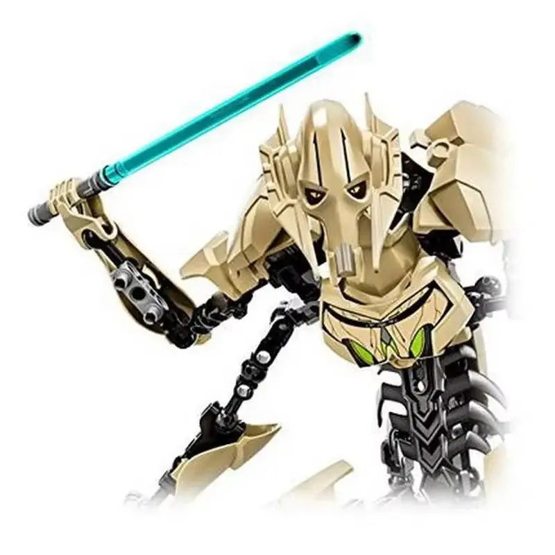 Hot 32cm Ksz714 Star Toy Anime  Action Figure Robot Grievous With Lightsaber Hilt Combat Model Building Blocks Gifts
