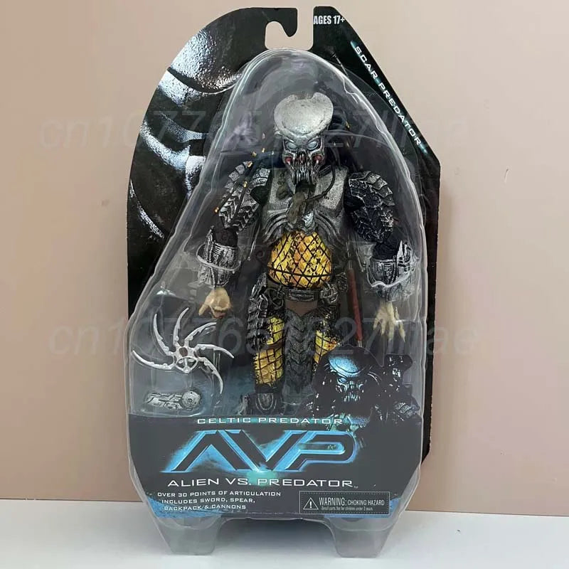 Alien Figure Celtic Predator Masked Scar Predator Figure Alien Action Figure Model Toys Joint Movable Doll Christmas Present