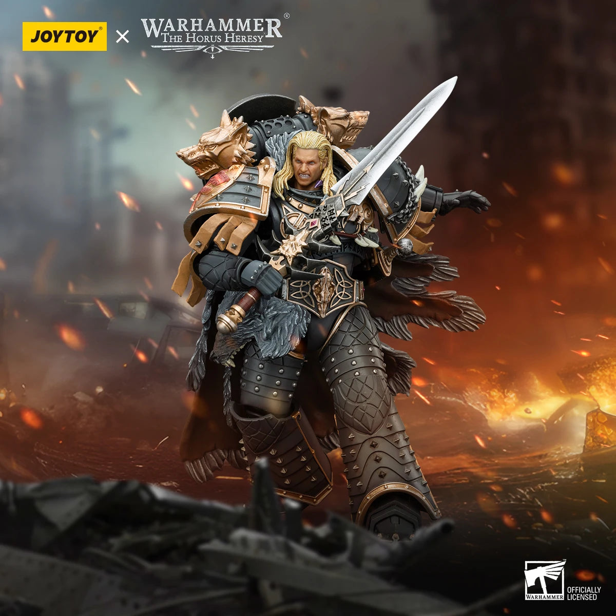 JOYTOY Warhammer 40K The Horus Heresy Space Wolves Leman Russ 1/18 Official Articulated & Collectible Model  Gift for Adult Fans