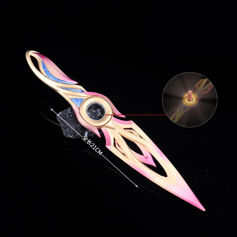 21cm Valorant Mystbloom Kunai Drehbares Champion Kunai Metallmodell Spiel Nahkampfschwert Waffe Figur Messer Spielzeug Jungen Geschenke