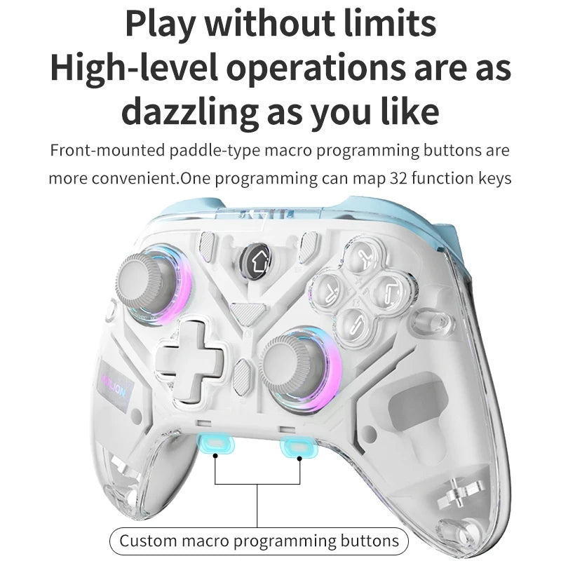 Aolion K10 Gaming Controller With Charging Dock RGB Wireless Gamepad Hall Effect Joystick Trigger For Switch/PC/Phone/Switch 2