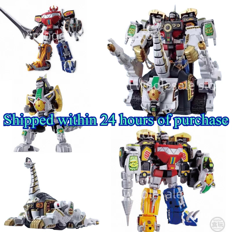 In Stock Original Genuine BANDAI SMP Mighty Morphin Power Rangers Megazord Dragonzord Titanus Ver. PVC Anime Action Figures  Toy