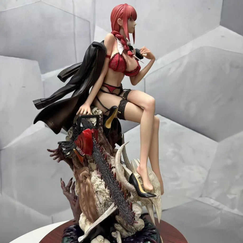 46cm/18.11in Anime Chainsaw Man Figure Makima Action Figures Pvc Statue Desktop Ornamen Collection Model Toys Gifts