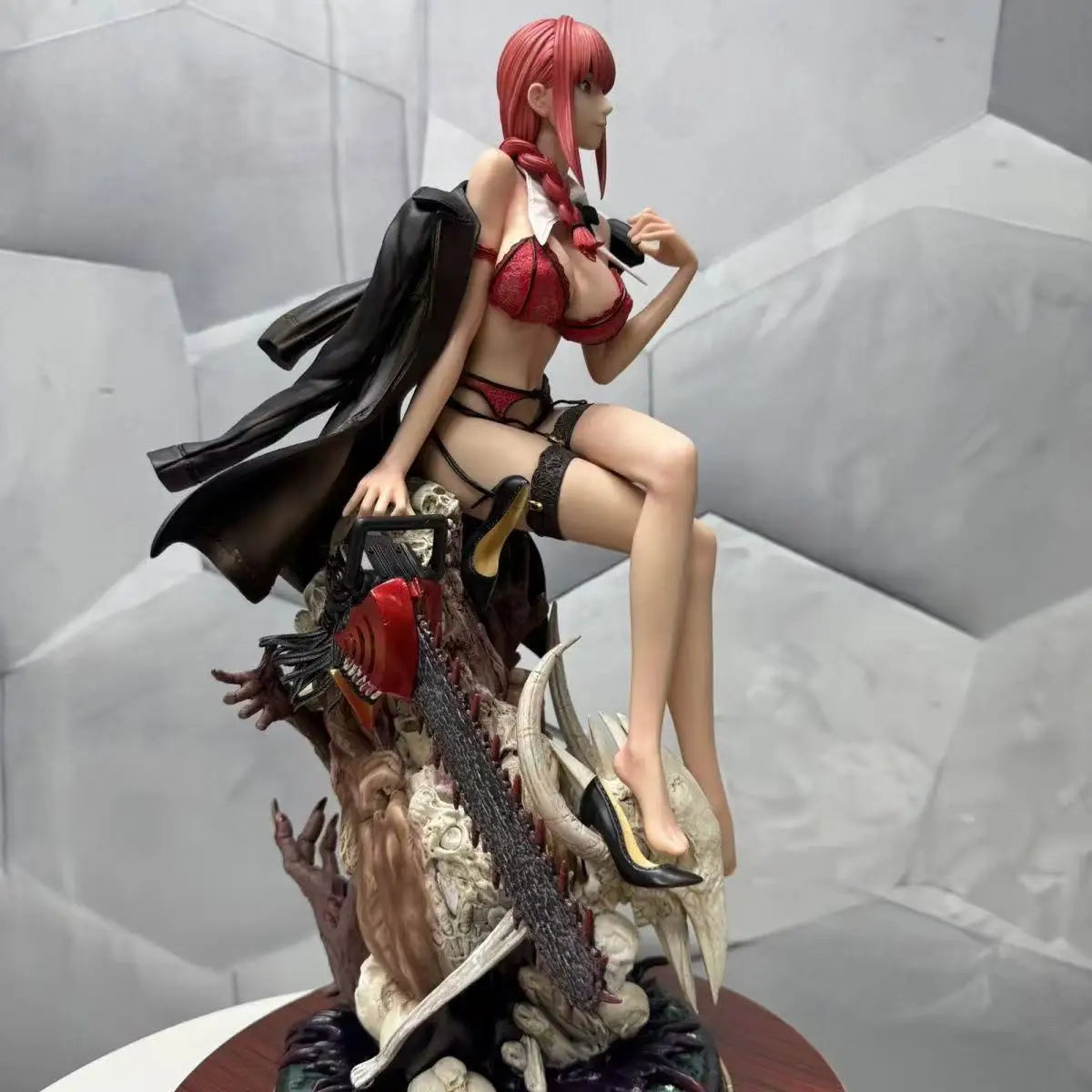46cm/18.11in Anime Chainsaw Man Figure Makima Action Figures Pvc Statue Desktop Ornamen Collection Model Toys Gifts
