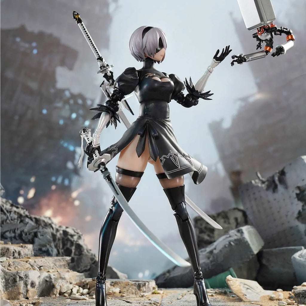 In Stock AniMester Nuclear Gold Reconstruction NieR Automata Ver1.1a YoRHa No.2 Type B Action Figure Anime Model Collection Toy