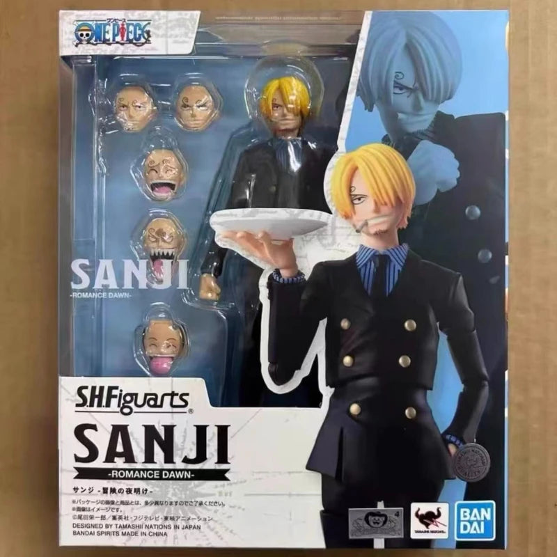 Bandai Original Anime Figure One Piece S.H.Figuarts SANJI -ROMANCE DAWN-Action Figurine Toys Model Toy Gift for children