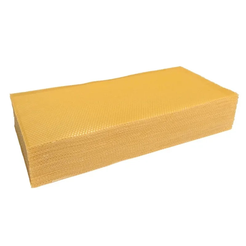 30 Pcs Deep Beeswax Foundation Sheets for Beekeeping Frames - 41.5x19.5 cm Honey Bee Hive Tools
