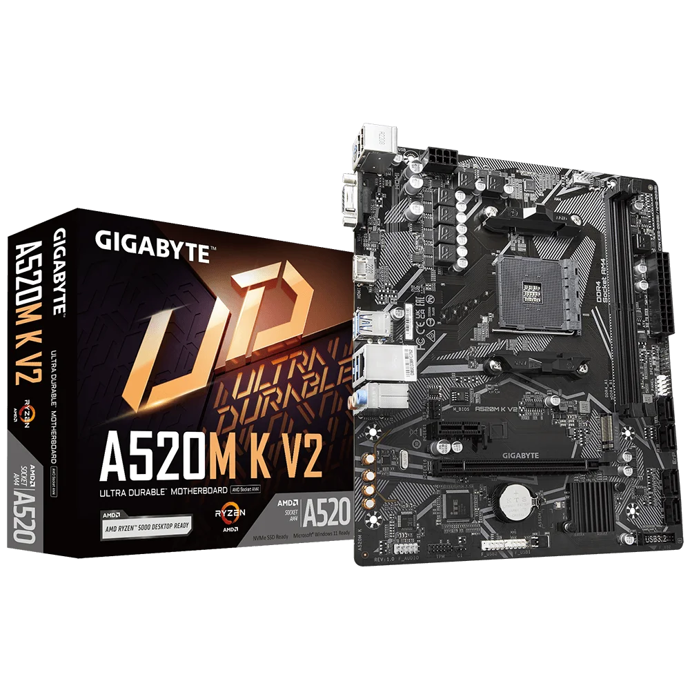 GIGABYTE A520M Motherboard A520M K V2 Motherboard AM4 DDR4 Micro-ATX M.2 NVMe support Ryzen 5 5600G Ryzen 5 5700G 3800 cpu new
