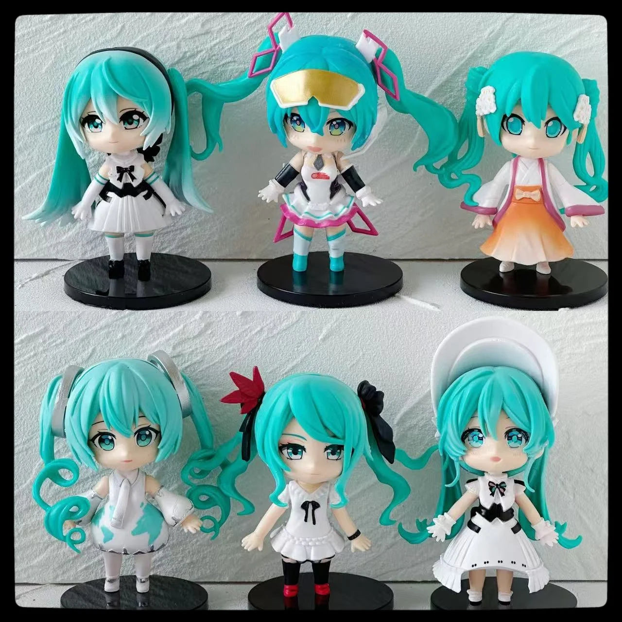 hatsune miku Q version figure cute anime girl model MIKU doll toy desktop gashapon ornament anime peripheral birthday gift 6pcs