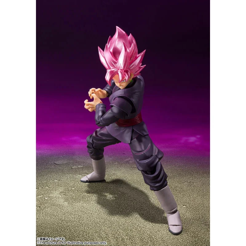 En Stock 100% Original Bandai S.H.Figuarts SHF Goku Negro Super Saiyan Rose Rerelease Edition Dragon Ball Super Anime Juguetes