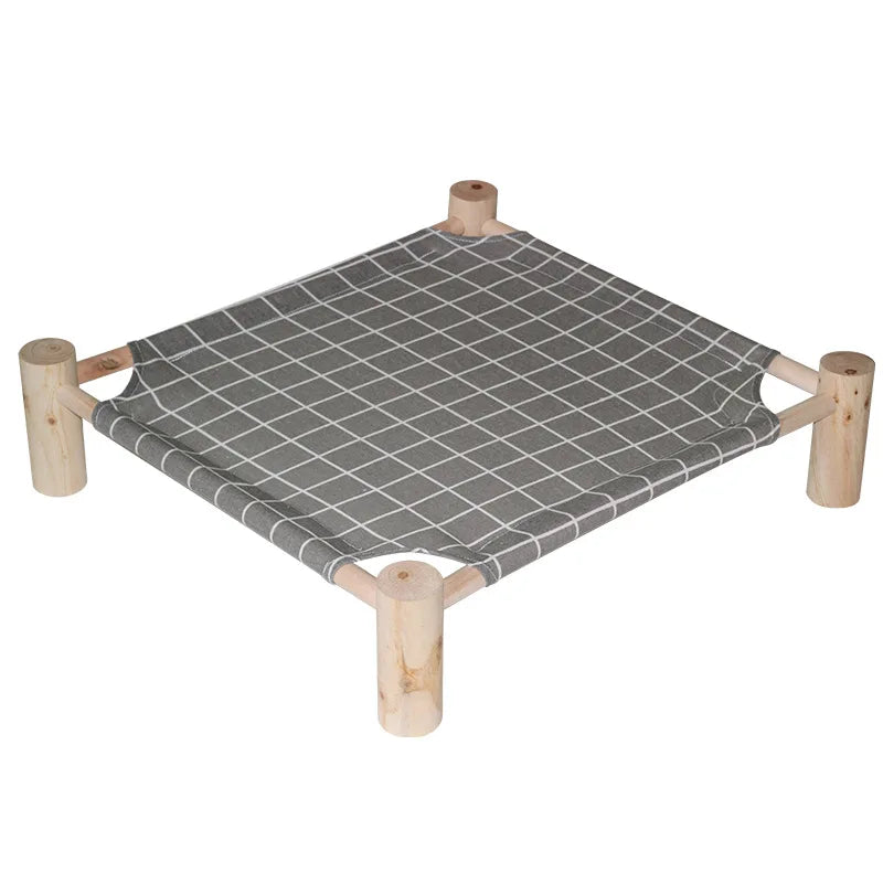 Cat Bed House Outdoor Universal Pet Bed Removable Breathable Pet Hammocks Bed for Cat Small Dog Durable Wood Frame Canvas Beds
