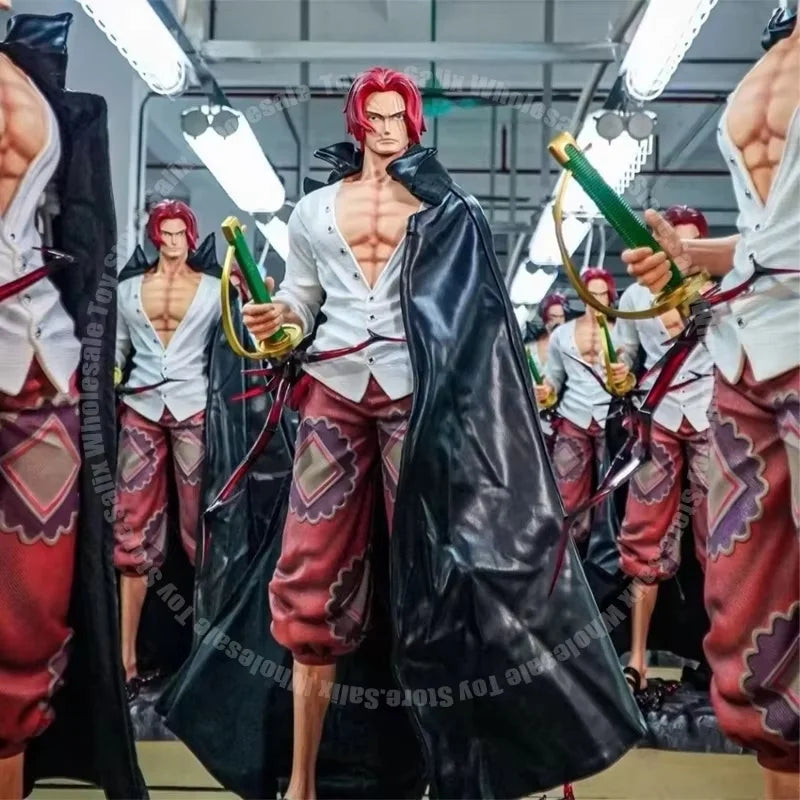New Jt 70cm Shanks One Piece Anime Figure Red Hair Shanks Jt&Dx Toys Jt Statue Figures Pvc Statue Figurine Ornaments Collection