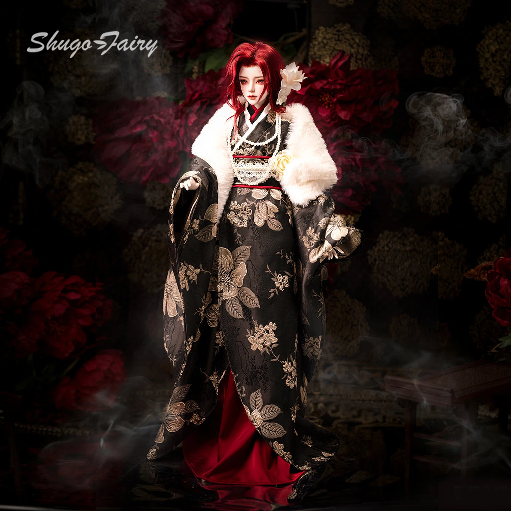 BJD Doll 1/3 Zhihui Fullset B Japanese Kimono Style The Boss Lady Underworld Shuga Fairy Resin Figure with Appliqués