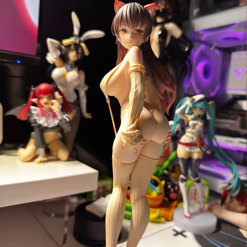 Genuine Original Super Nova Kitada Ryuuma Cat-Eared Private Girl Fang-Chan Figure 1/6 Suspender Sweater Sexy Girl Model Ornament