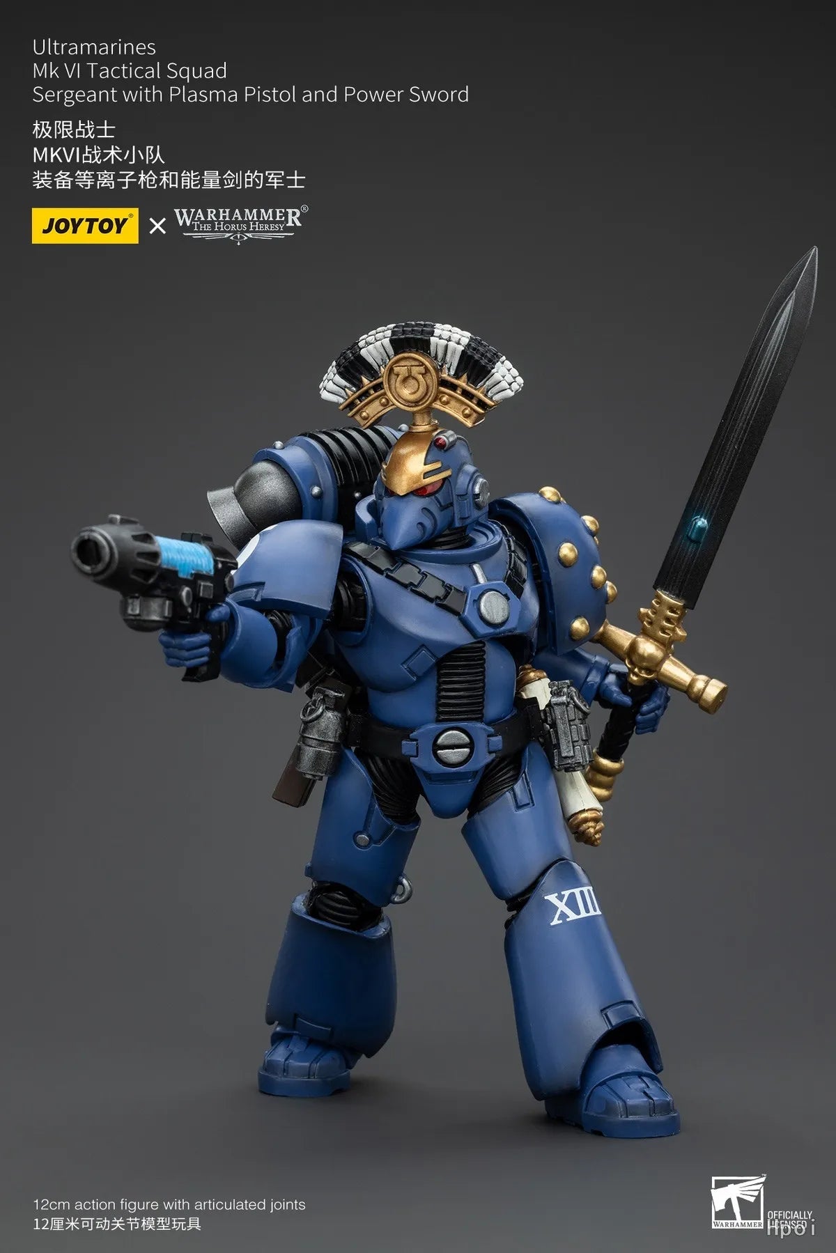 In Stock Original JOYTOY Warhammer 40K Ultramarine MkVI Sergeant with Plasma Pistol and Power Sword 1/18 Action Doll Figure Toys