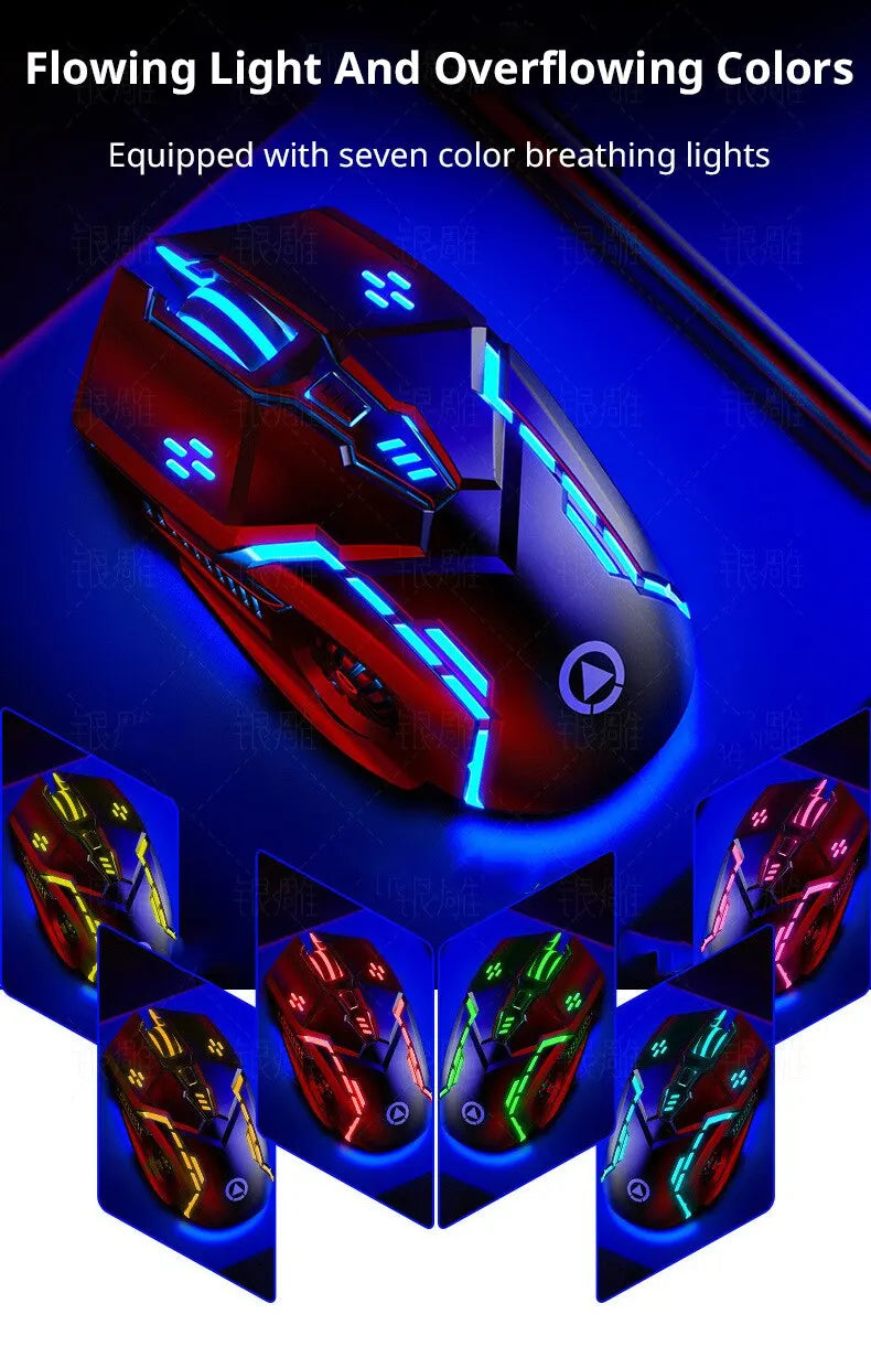 Silver Eagle G5 Stumm Kabelgebundene Maus Sechs Tasten Leuchtendes Spiel E-Sport Maschinen Computerzubehör Grenzüberschreitende Lieferung 