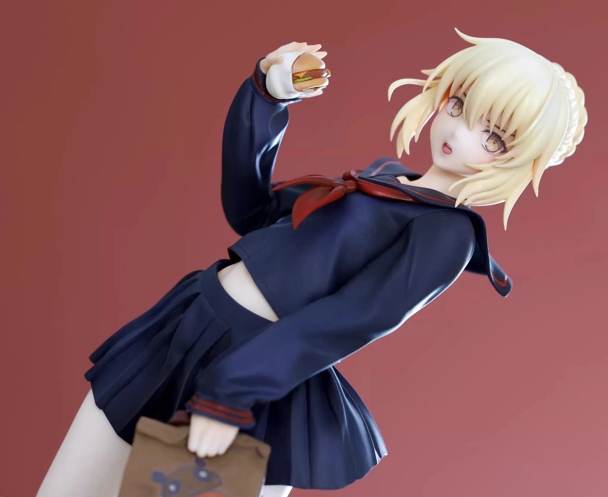 GK 1/6 Scale Anime Female WF2019s Burger King Fate Sabers School Uniform White Resion Model Unpainted Assemble DIY Toy