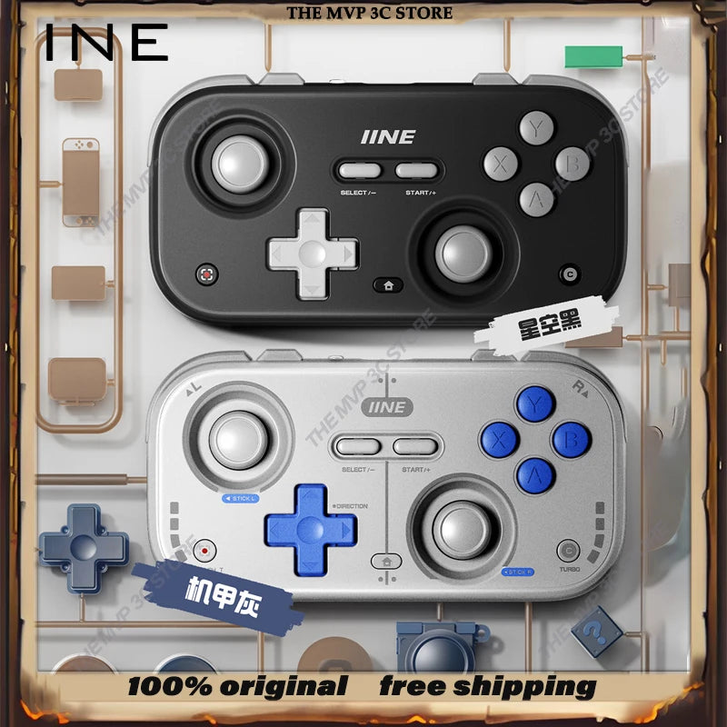 IINE Retro Card Gamepad Mini Portable Bluetooth Wired Dual Mode Game Controller
