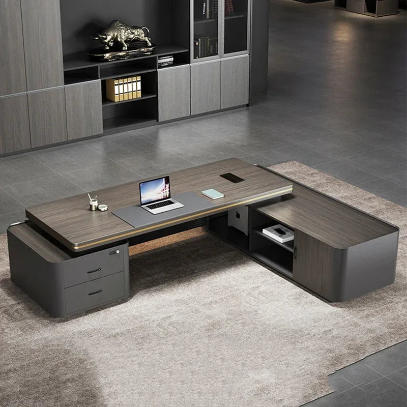 L Reception Office Table Adjustable Executive Work Pc Writing Desk Study Modern Mesa Escritorio Desk Accessories Furniture
