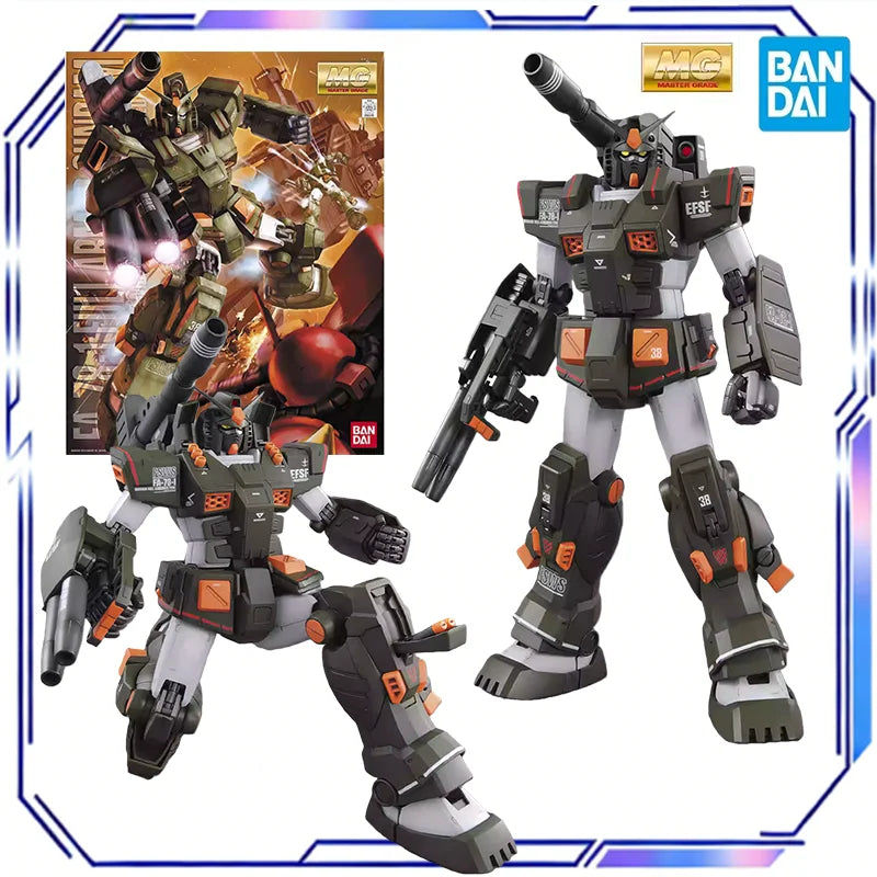 Bandai Original MG 1/100 Full Armor Gundam FA-78-1 Action Anime Figure Assembly Mecha Model Toy Gift for Kids Desk Decoration