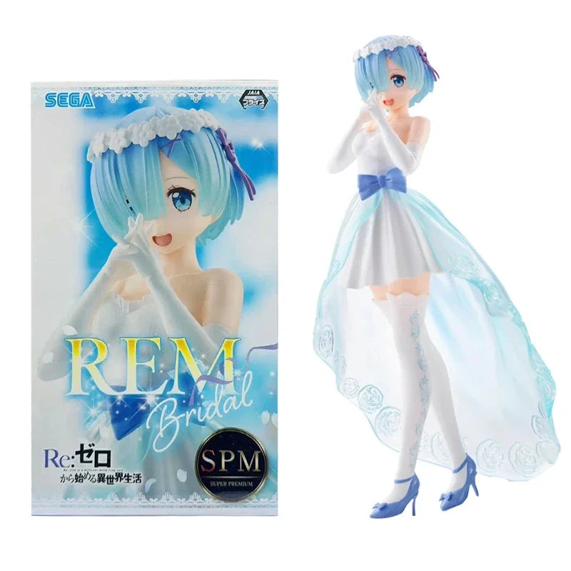 Anime Rem Figure Wedding Dress Crystal Dress Dress Up Figure Re:Zero kara Hajimeru Isekai Seikatsu Model Toy Action Figure