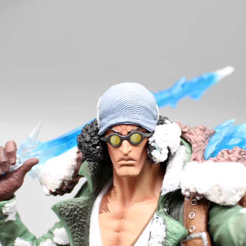 One Piece Aokiji Kuzan Anime Figuren 2 Köpfe 30cm Gk Figurine Pvc LED Leuchtende Modell Statue Sammlung Decora Spielzeug Weihnachtsgeschenk