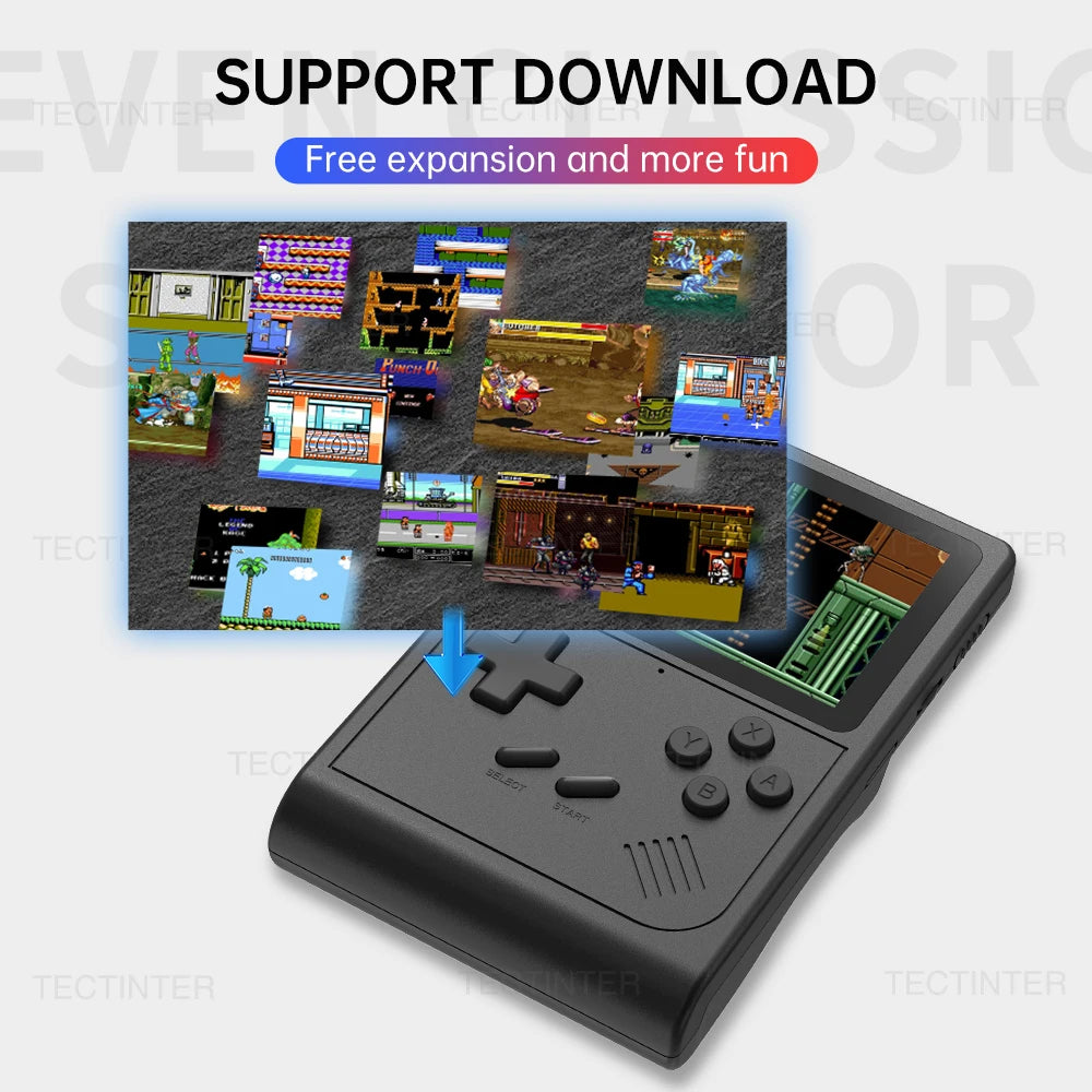 GB300 Portable Handheld Game Player 3.0 inch Screen Video Game Console Built-in 6000 Games Support AV Output for SFC/GBA