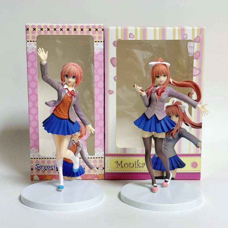 Neue Anime Doki Literature Student Uniform Club Actionfigur Modell Niedliches hübsches Mädchen Spielzeug Monika Sayori Sammlerstück Weihnachtsgeschenke