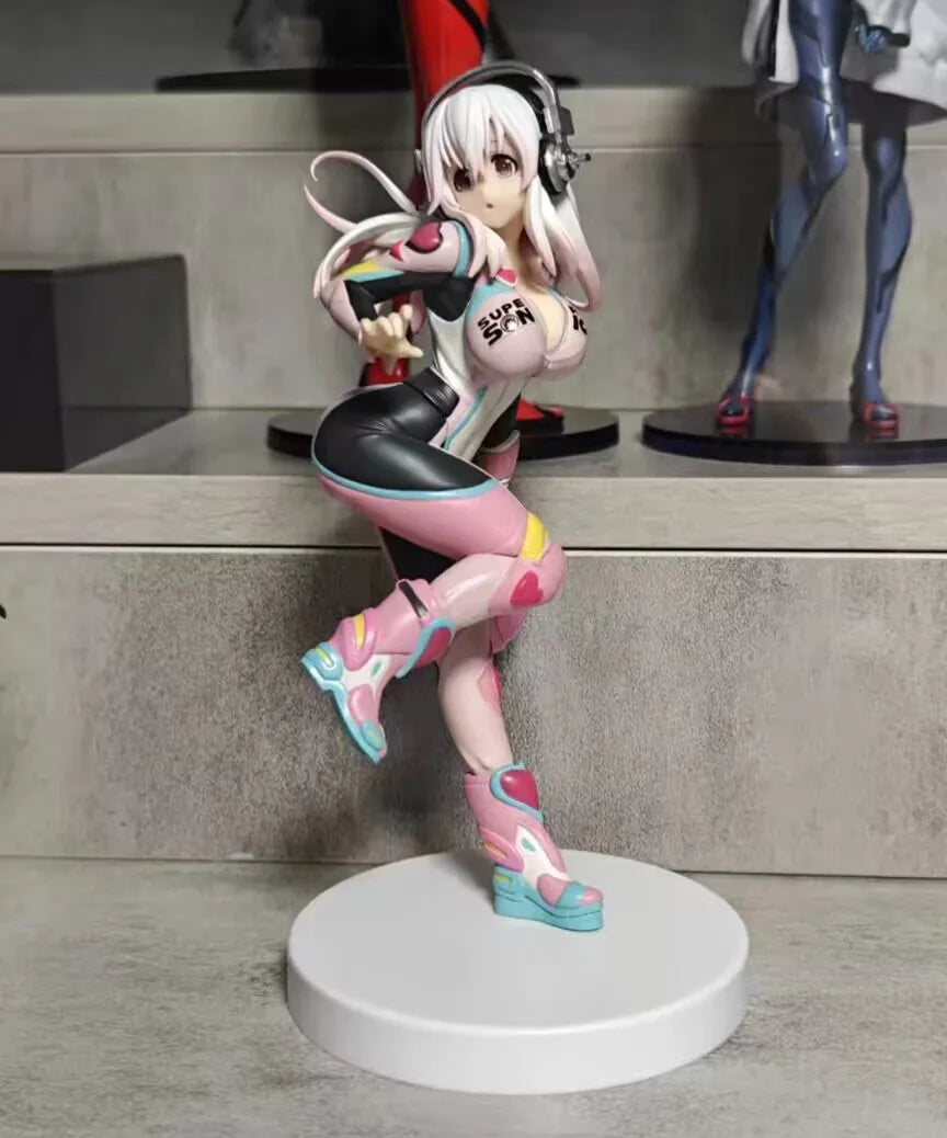 100% genuine Lowest promotional price Japanese original anime figure super sonico  racing suit pink ver action figure