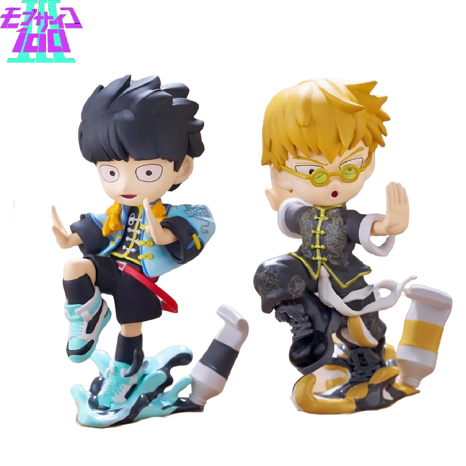 In Stock Original Mob Psycho 100 Anime Figures Gk Reigen Arataka Q Edition Kawaii Palm Series Model Doll Desktop Ornament Gifts