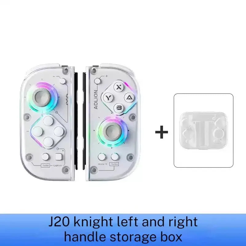 Aolion J20 Wireless Knight Gamepad für links und rechts, RGB-Bewegungssensor, Hall-Joystick für Nintendo Switch 1/2, Controller-Zubehör 