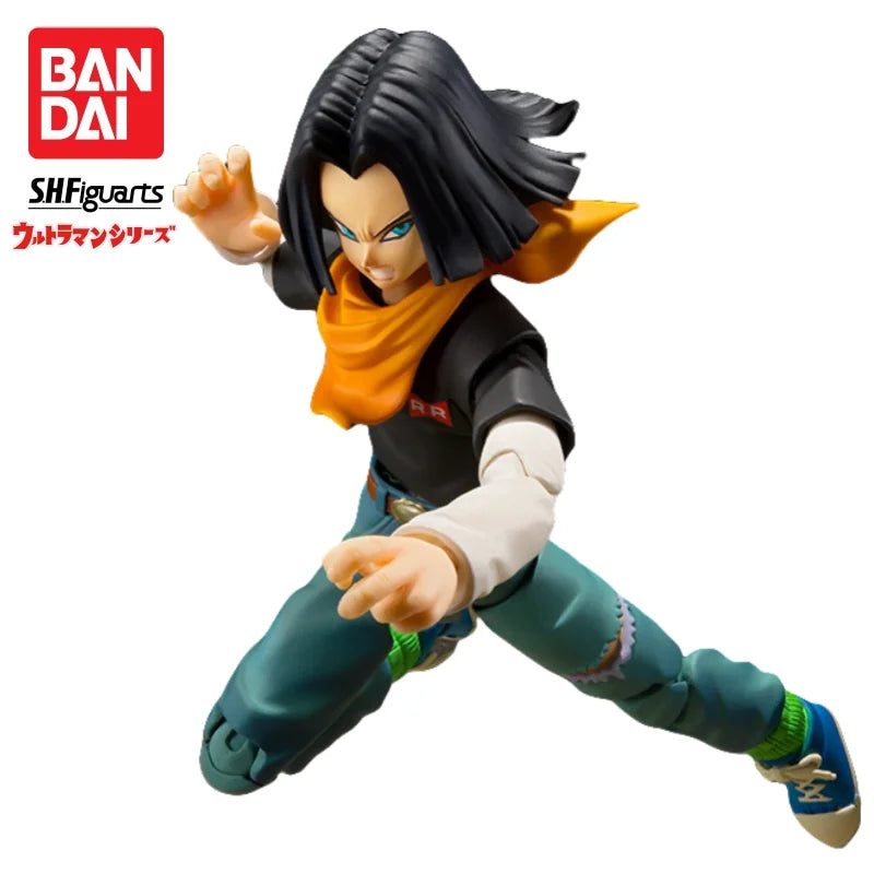 In Stock Bandai S H Figuarts Original Dragon Ball Android 17 Doll Brand New Boxed Action Figure Anime Characters Model Garage