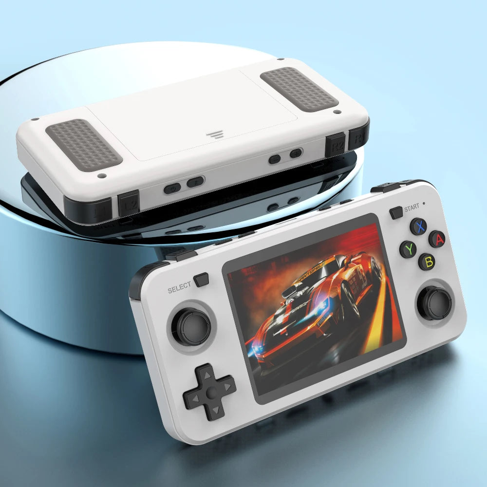 BOYHOM Neue R36H Handheld-Spielekonsole 3,5-Zoll-IPS-Bildschirm Linux RK3326 Retro-Videospiel-Player 3000 mAh 64G 10000+ klassisches Spiel