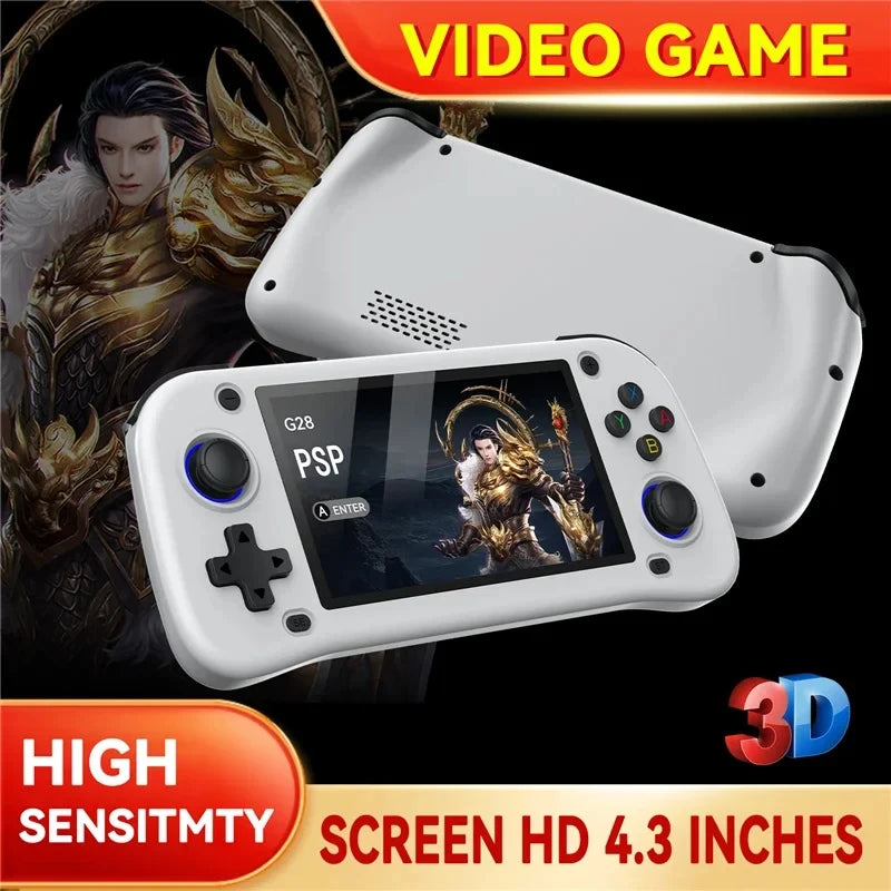 NEW G28 Retro Handheld Game Console Joystick 4.3 Inch HD IPS Screen Portable Pocket Video Player R36s 64GB 128GB Games Kid Gift