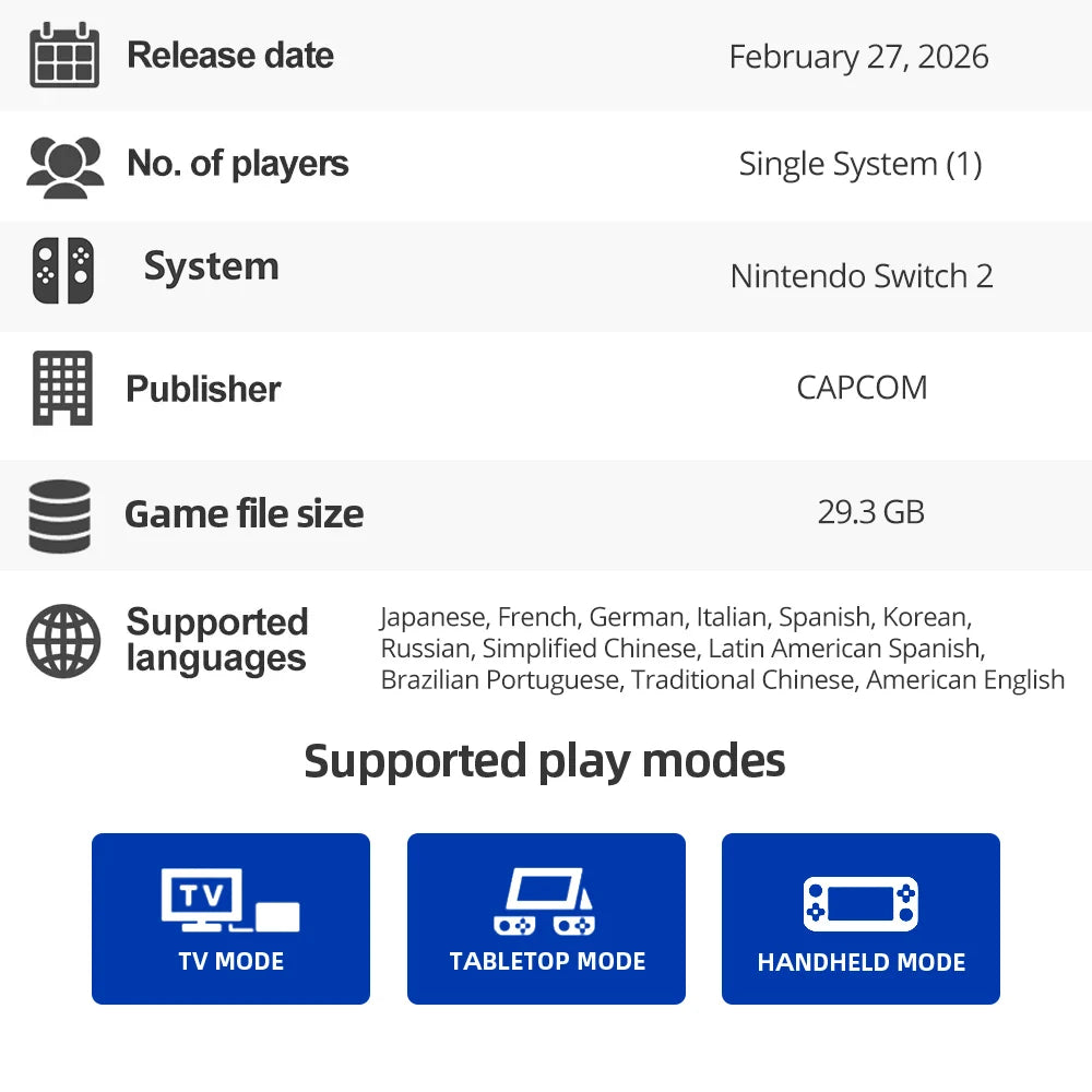 Nintendo Switch 2 Game Deals - Resident Evil Requiem - 100% Original Physical Nintendo Game Card NS2