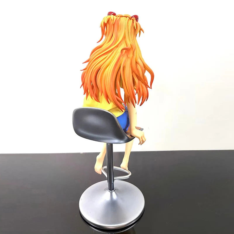 New Asuka  Anime  Action Figure Model Sitting Posture Desktop Decor Gk Statue Dolls Figures Collect Toy Gift