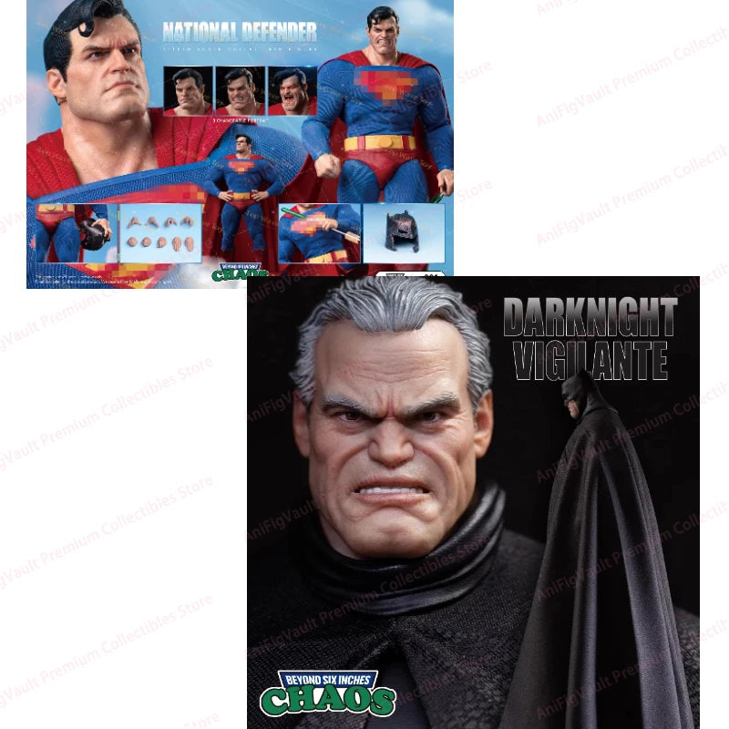 New Stock CHAOS 001 002 1/12 National Defender Movable Super Hero Man Cloth Design Replaceable Sculpt Full Set Model Toy