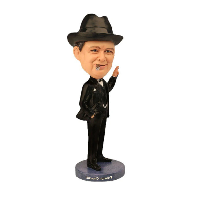 Dancer Michael Jackson Action Figure Simulation Portrait 20cm President Churchill Figurine Ornaments Room Decoration Model Toys