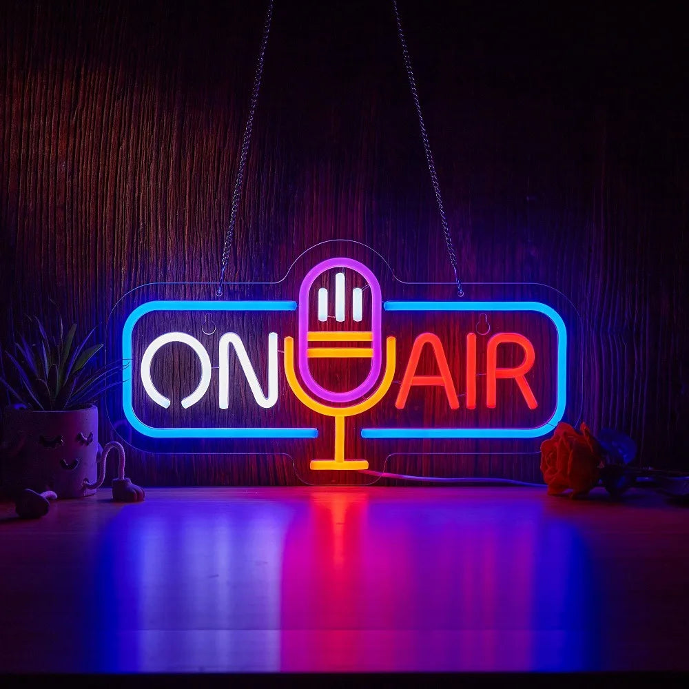 Live On Air Neon Sign Led Neon Signs Wall Decor Live On Air Lights Boys Room Game Room Decor Decor Studio Office Decoration Gift