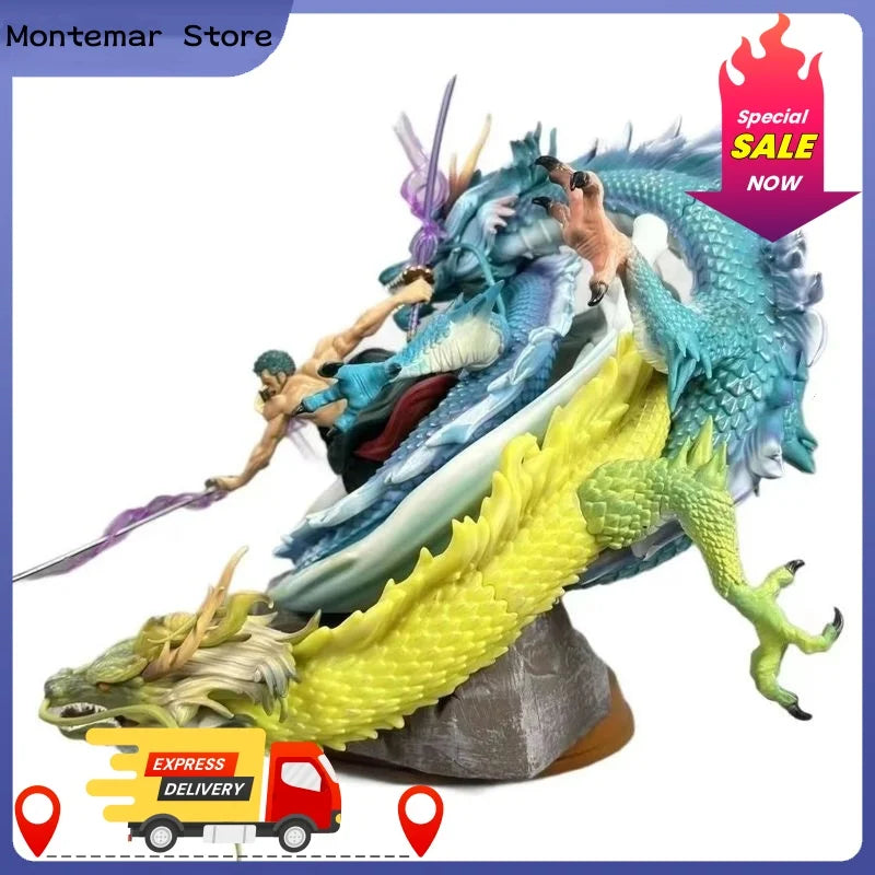 One Piece Gk Three Dragons Roronoa Zoro SantōRyū Figures Model Statue Double Headed Desktop Decorative Toy Gift Collectibl