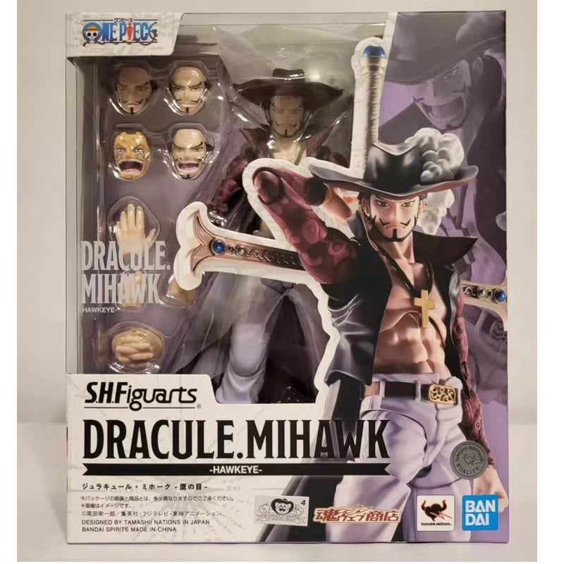 Bandai Genuine SHF ONE PIECE DRACULE MIHAWK -HAWKEYE- Anime Action Figure Collectible Finished Model Toys Ornament Gift Children
