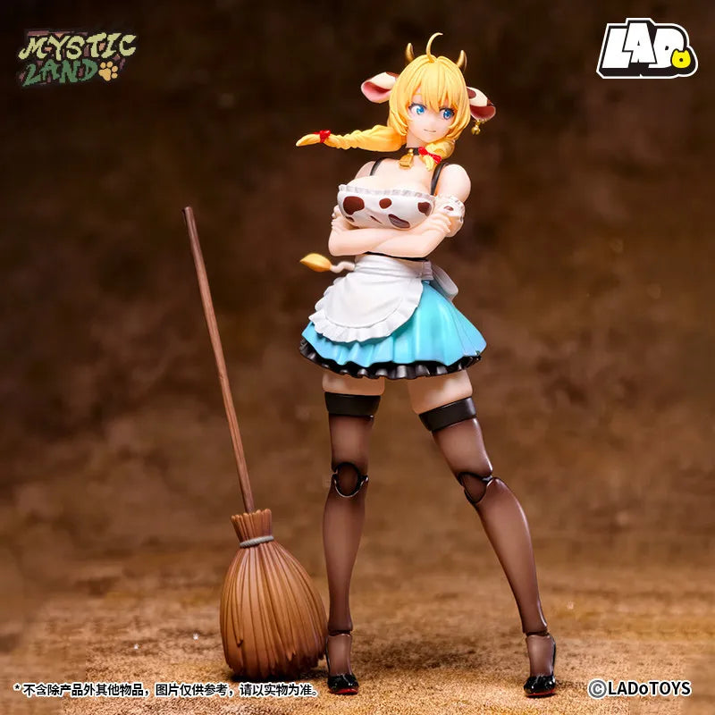 New Authentic Ladotoys Mystic Land Daisy Taurus Waitress Ver. (Beer Girl / Cow Pattern) 1/12 Scale Pre-Painted Articulated