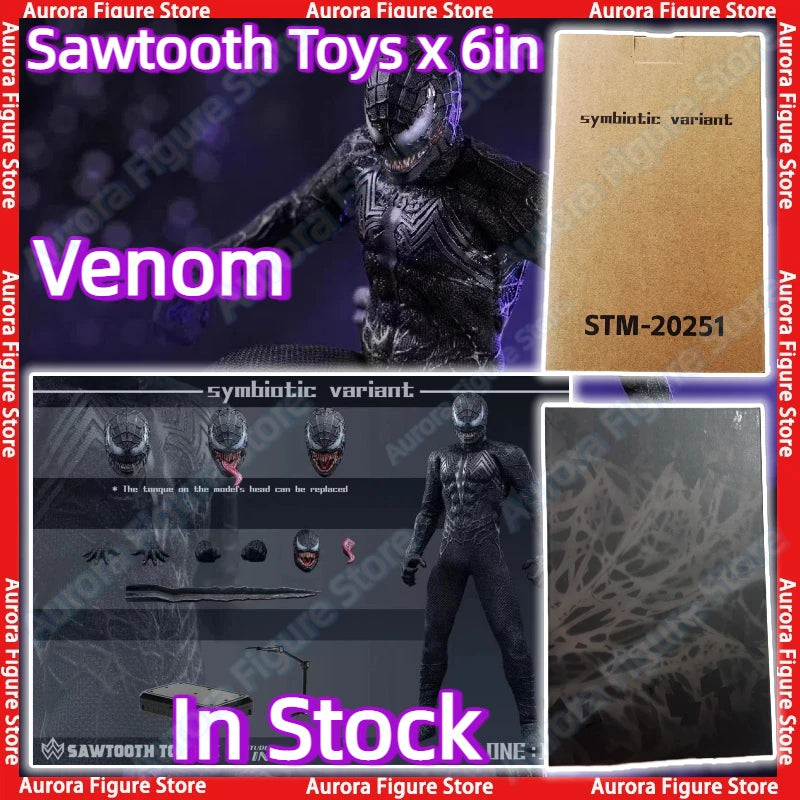 In Stock Sawtooth Toys 6in Studio STM-20251 1/12 SHF Symbiotic Variant Venom Tobey Anime Action Figures Toy Models PVC Gift