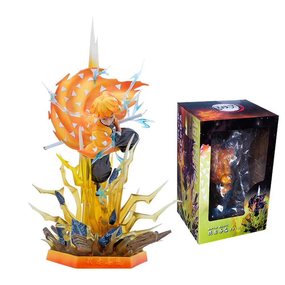 35CM Demon Slayer Agatsuma Zenitsu Action Figure Statue Model Toys Collection Desktop Decor Adult Fans Christmas Birthday Gifts