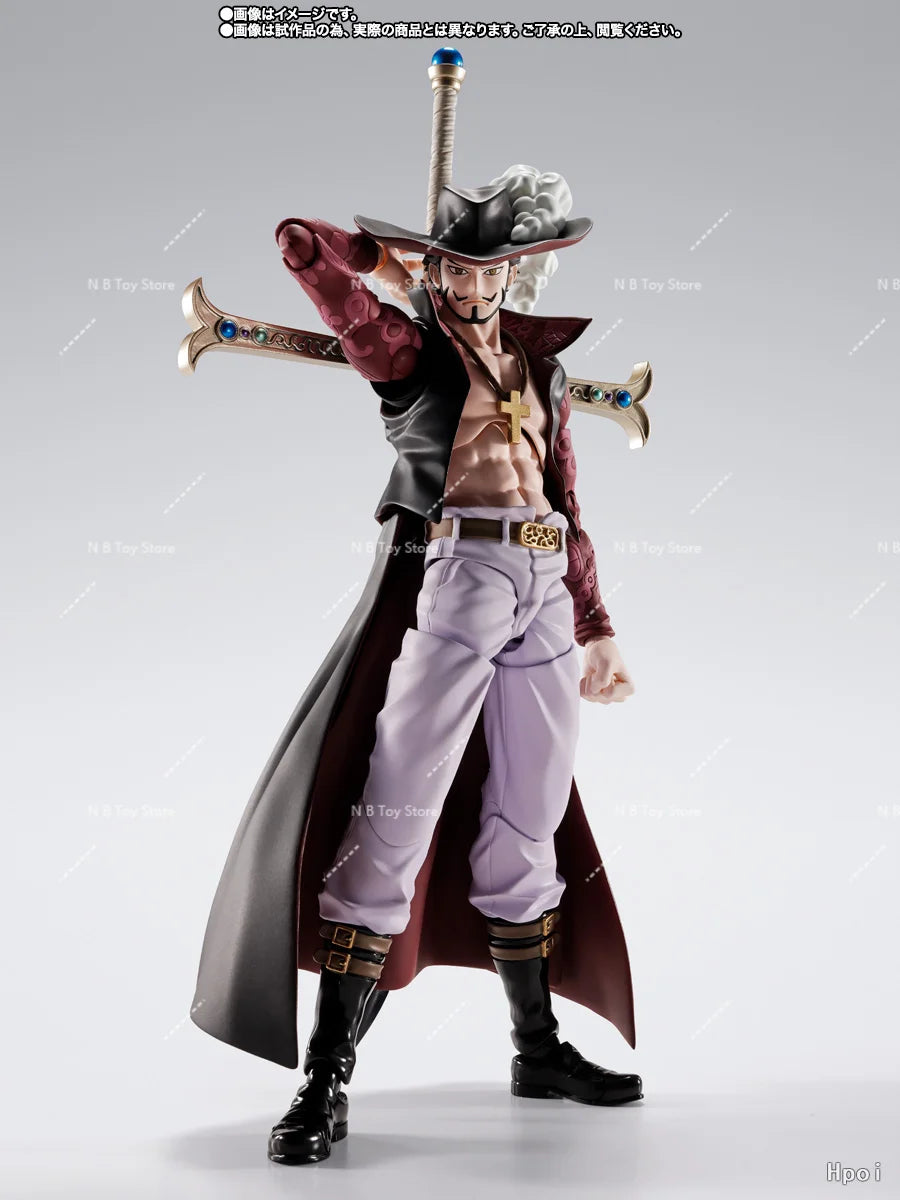 In Stock Bandai One Piece S.H.Figuarts Jerakil Mihawk -Hawkeye -Anime Character Model Toy Collection Gift