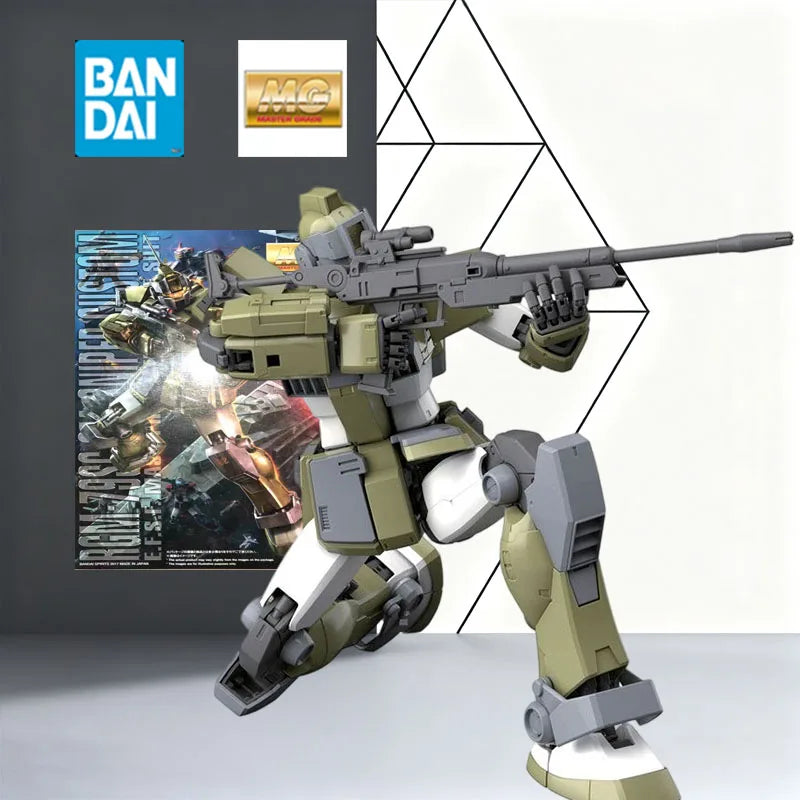 BANDAI GUNDAM MG 1/100 GM Sniper II PB Model Kit Official Gundam IP Action Figure Assembly Toy with Foam Box Packaging