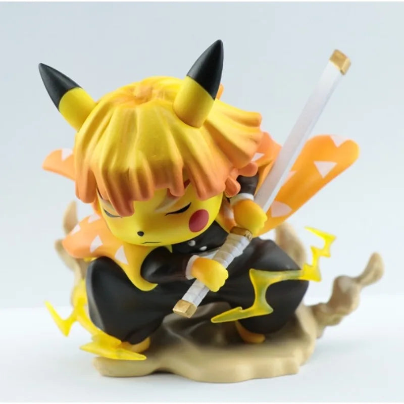 Pokemon Anime Pikachu Cross-Dressing Agatsuma Zenitsu Sammlerfigur aus Vinyl, Geschenkidee, PVC-Actionpuppe