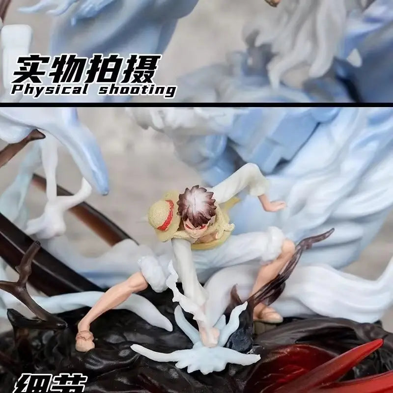 23cm Gk G5 Luffy Lz Sun God Cartoon Character Statue Ornament Basic Model Collection Toy for Fruit Theme Wake up with Animation