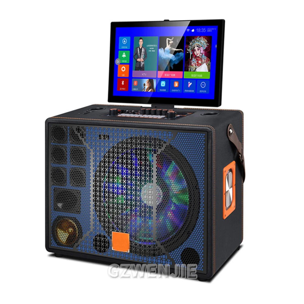 12500MAH Bluetooth Speaker Home Video Karaoke Speaker Outdoor Lever Square Dance With Display Screen High-Volume Subwoofer